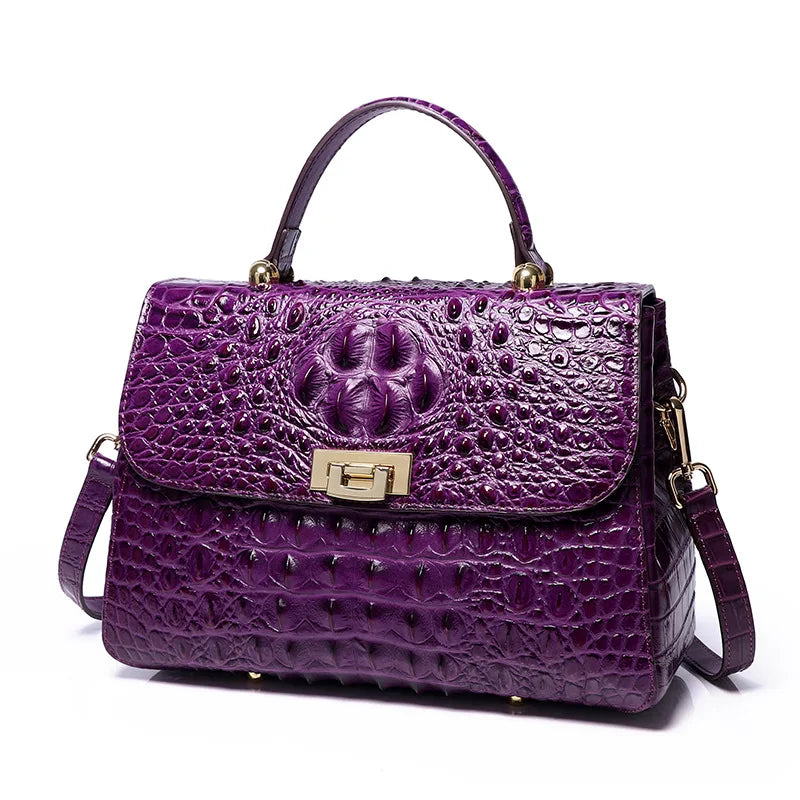 The Muna Amethyst Croc Bag