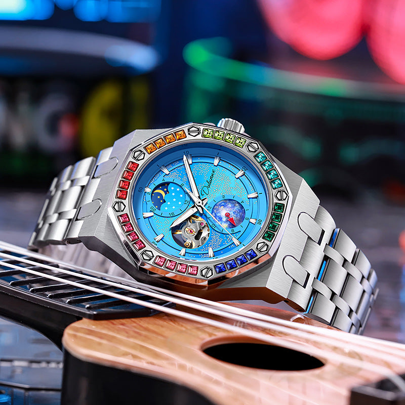Waterproof Luminous Mechanical Watch For Men Starry Sky Series