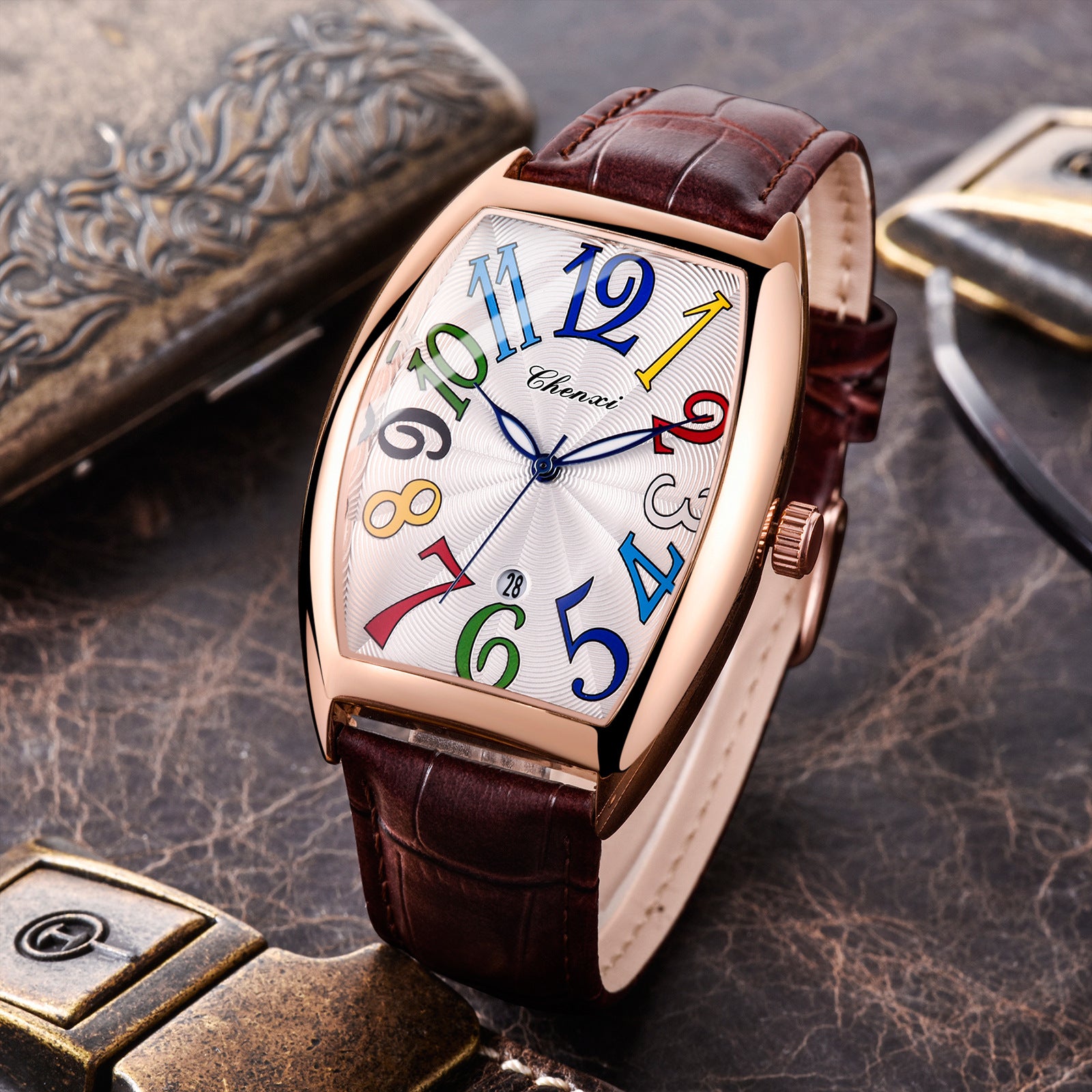 Women's Digital Watch Calendar Casual Leather Belt