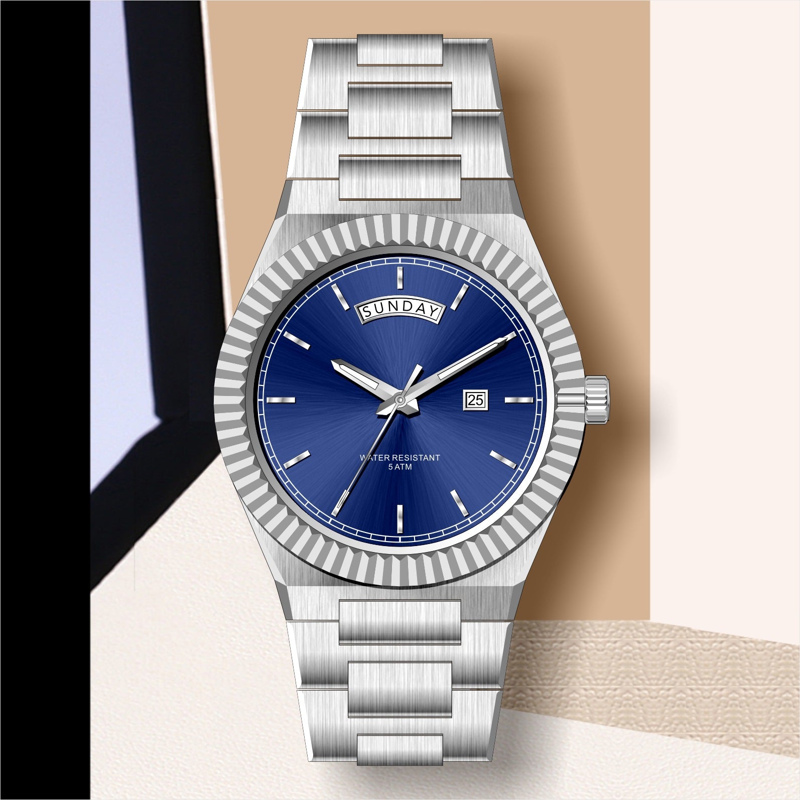 Business Log-Type Quartz Waterproof Steel Strap